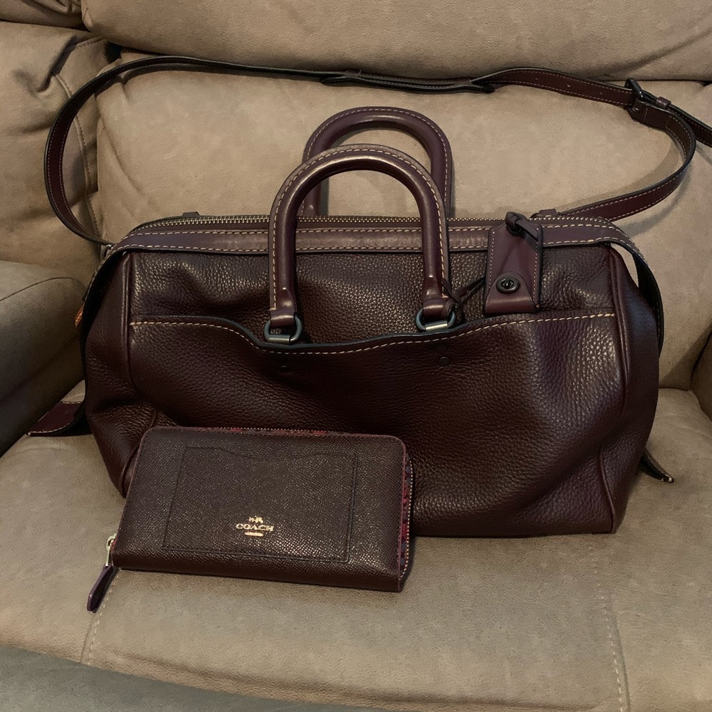 Coach Rogue 36 Satchel Purse and Wallet set